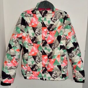 Searipe Wind & Water Resistant Ski Snowboard Jacket women medium geometric 80’s